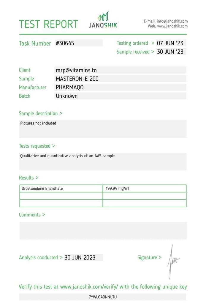 pharmaqo labs masteron e 200